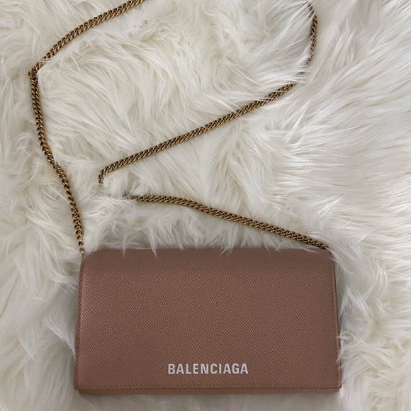 Balenciaga Handbags - Balenciaga Calfskin Ville Phone Wallet on Chain